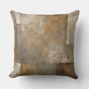 Gammaldags Brun Och Guld Distressed Plaid Kudde