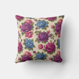 Gammaldags charm botanisk rosaccent kudde