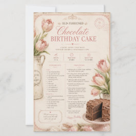 Gammaldags chokladfödelsedagstårta, rosa tulpaner