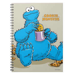 Gammaldags Cookie Monster äter kakor Anteckningsbok