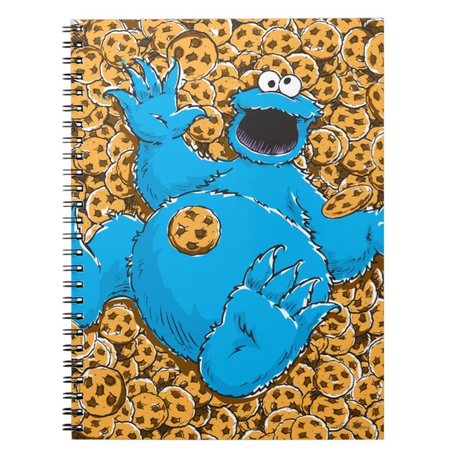 Gammaldags Cookie Monster och kakor Anteckningsbok (Framsidan)