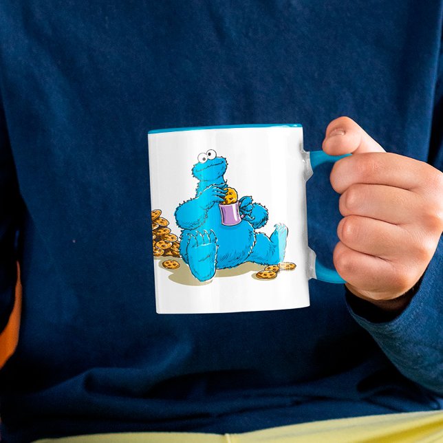 Gammaldags Cookie Monster som äter kakor Mugg (Skapare uppladdad)