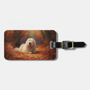 Gammaldags Fårhund i Höstlöv Fall Inspire Bagagebricka