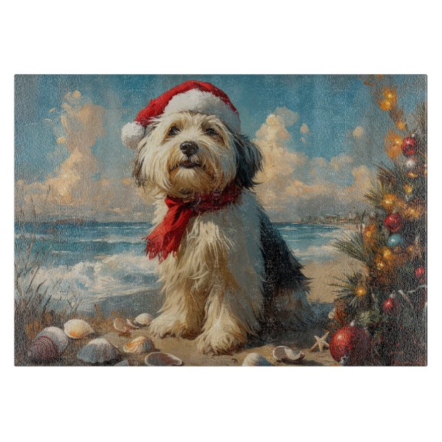 Gammaldags Fårhund Jul Strand Vintage (Framsidan)