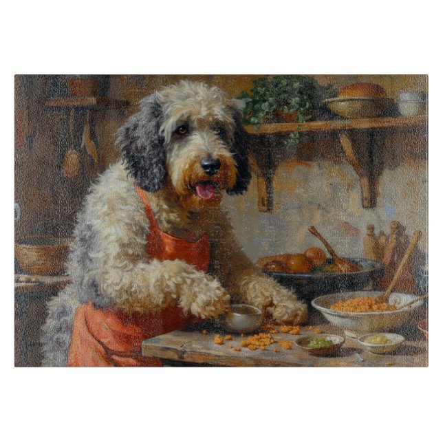 Gammaldags Fårhund Lagar Mat i Kök (Framsidan)