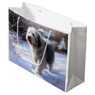 Gammaldags Fårhund Låt Det Snöa Jul
