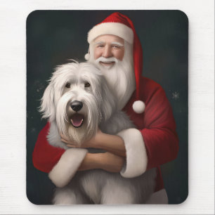 Gammaldags Fårhund Med Tomte Festlig Musmatta