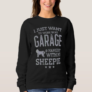 Gammaldags fårhund Sheepie Pappa Bil Garage Häng T Shirt