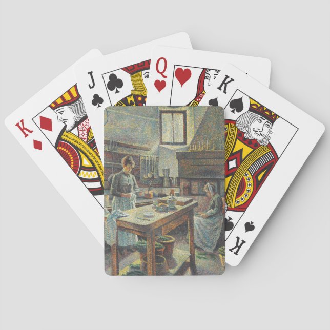 Gammaldags fransk kök casinokort (Baksidan)