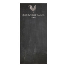 Gammaldags gård med tupp reklamkort