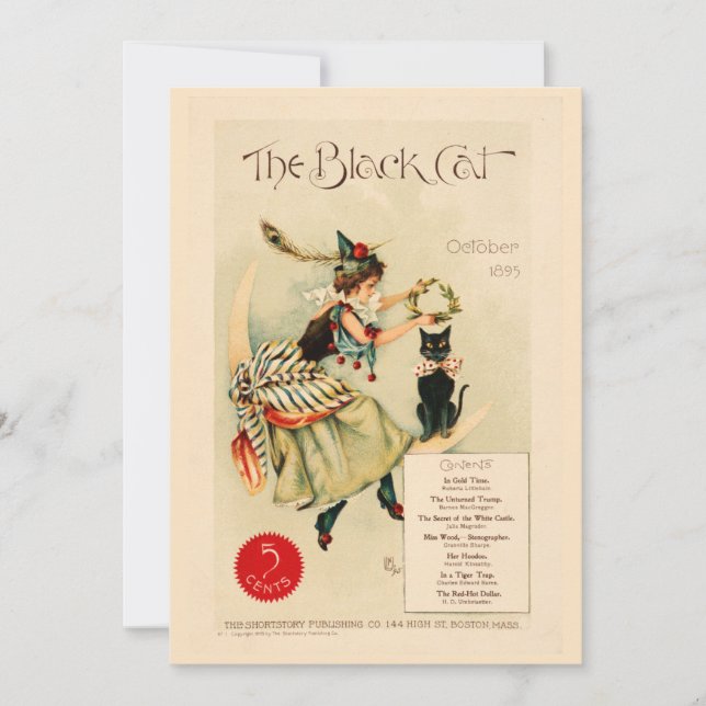 Gammaldags halloween-illustration rolig julkort (Framsida)