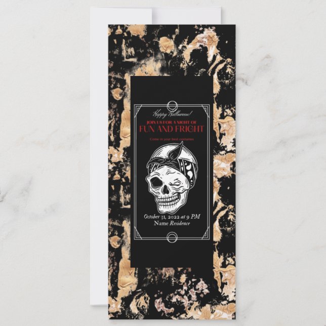 Gammaldags Halloween-inbjudan - Kostymfest Inbjudningar (Framsida)