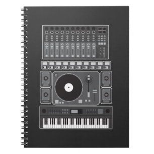 Gammaldags Hip Hop Rap Musik Beat Maker DJ Present Anteckningsbok
