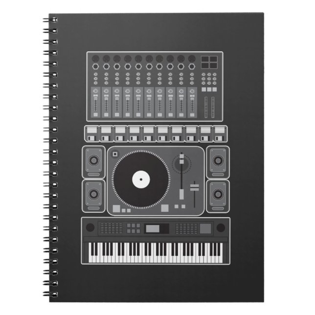 Gammaldags Hip Hop Rap Musik Beat Maker DJ Present Anteckningsbok (Framsidan)