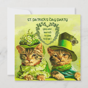 GAMMALDAGS IRLÄNDSKA KATTER, ST.PATRICK'S DAY FEST INBJUDNINGAR