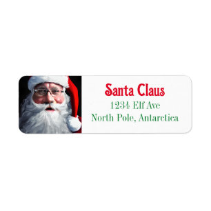 Gammaldags jul Santa Claus Returadress Etikett