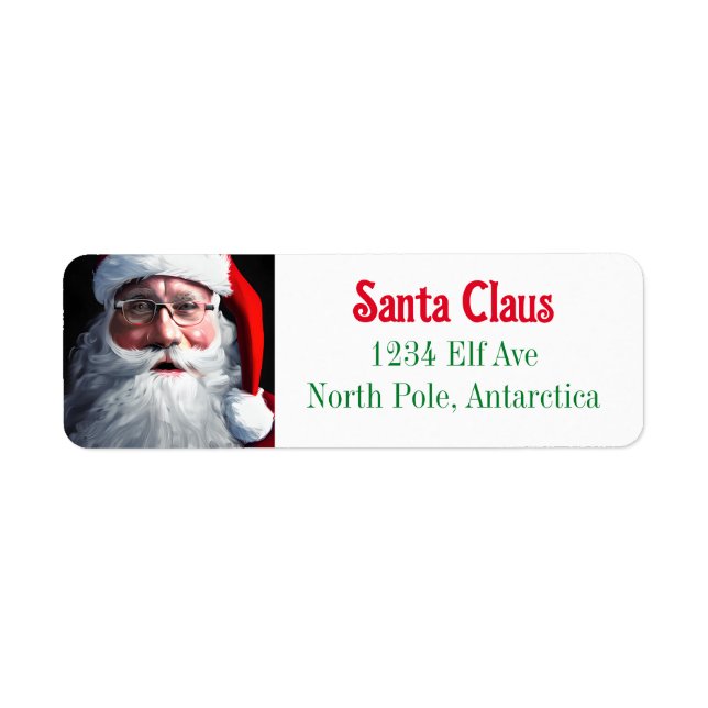 Gammaldags jul Santa Claus Returadress Etikett (Framsidan)