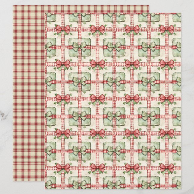 Gammaldags Jul Scrapbookpapper (Fram/baksida)