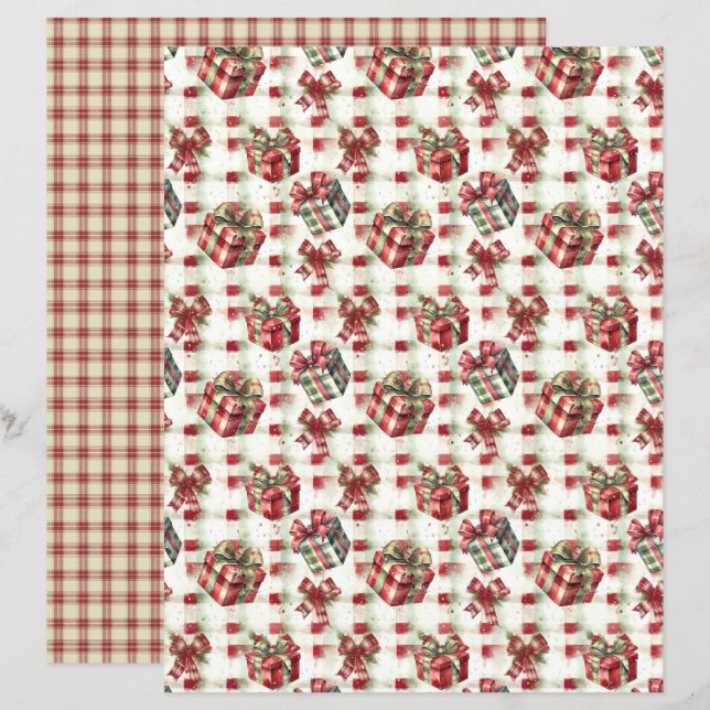 Gammaldags Jul Scrapbookpapper (Fram/baksida)