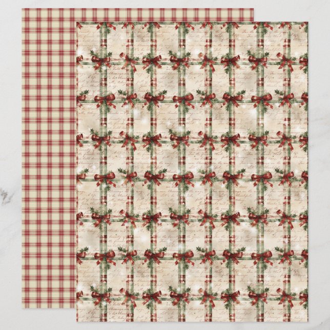 Gammaldags Jul Scrapbookpapper (Fram/baksida)