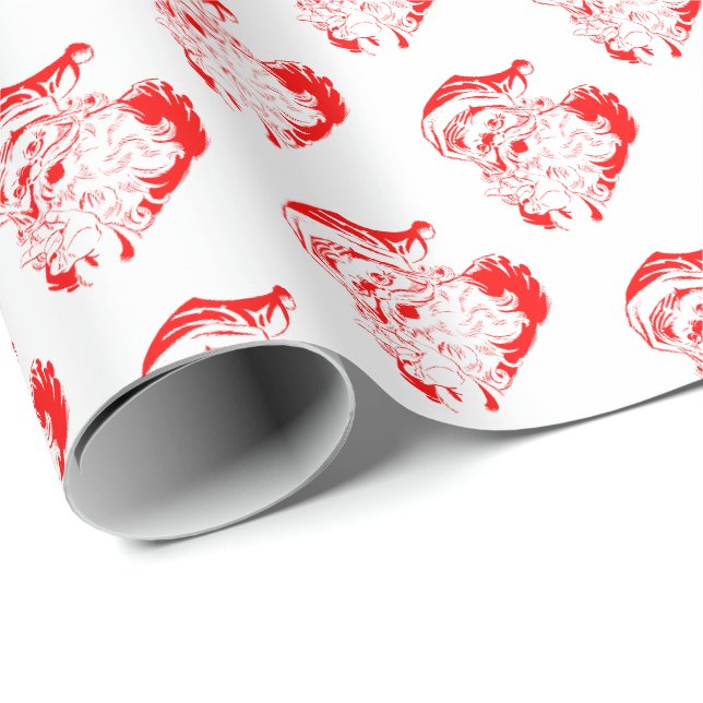 Gammaldags julpapper med tomte (Rullad Hörn)