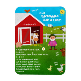 Gammaldags MacDonald hade en bondgård Nursery Rhym Magnet