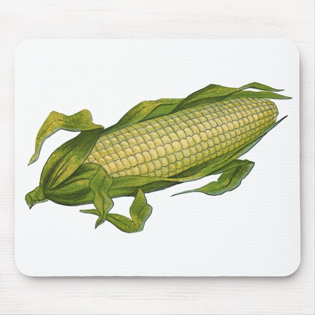 Gammaldags mat, hälsosamma grönsaker, majs på kolv musmatta (Framsidan)