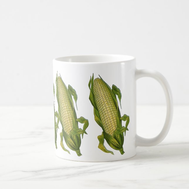 Gammaldags mat, hälsosamma grönsaker, majskolv kaffemugg (Höger)