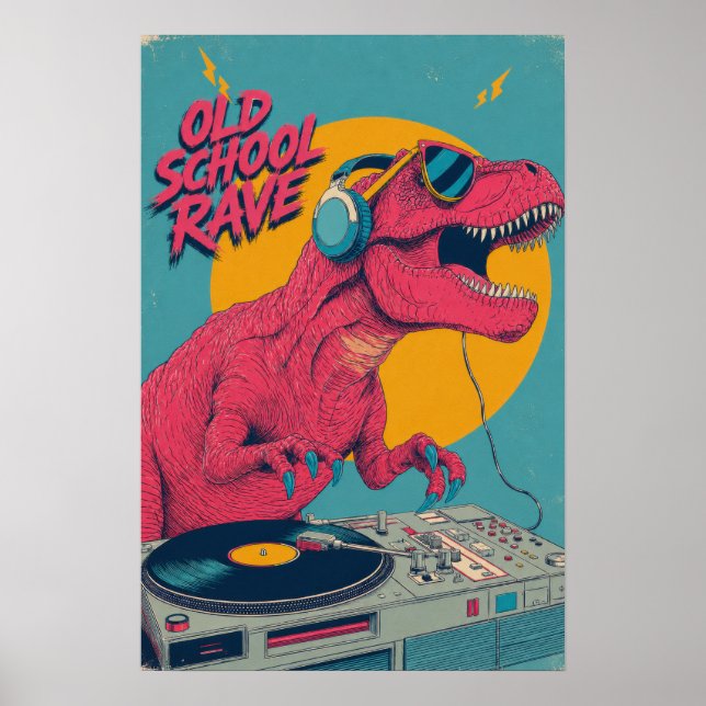 Gammaldags Rave-affisch Poster (Framsidan)