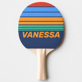 Gammaldags regnbågshorisontrand med namn pingisracket