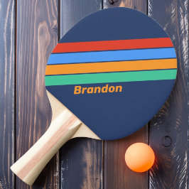 Gammaldags Retro Regnbåge med Namn Pingisracket