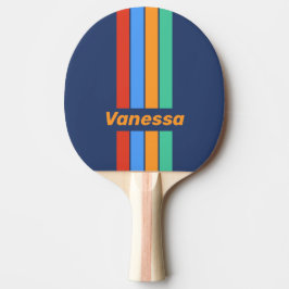 Gammaldags Retro Regnbågsnål med Randig Dekor och  Pingisracket
