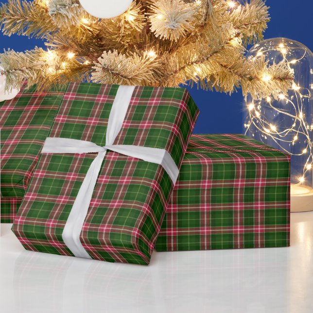 Gammaldags rödgrönrutigt julpresentpapper presentpapper (Helgdagar)