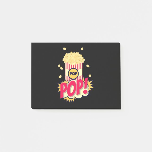 Gammaldags Rolig Popcorn Post-it Block (Framsida)