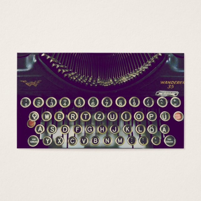 gammaldags skrivmaskin visitkort (Framsidan)