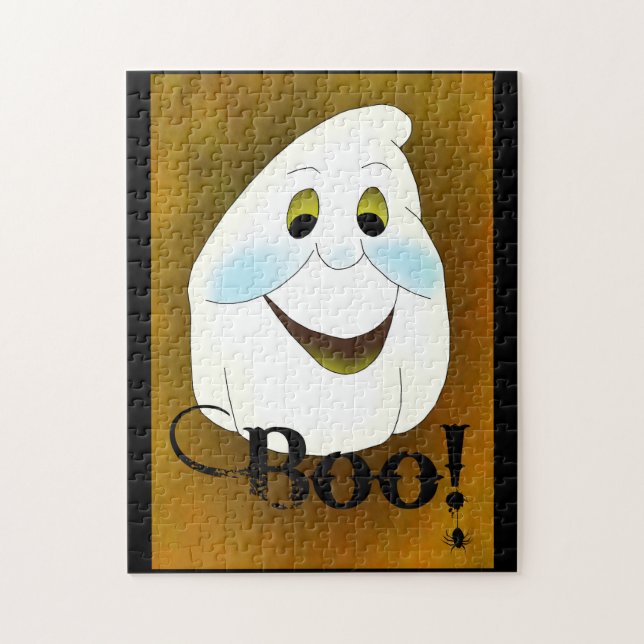 Gammaldags spökhuvud Boo Pussel (Vertikal)