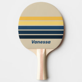 Gammaldags strand sand över ränder med namn pingisracket