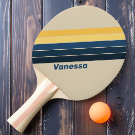 Gammaldags strand sand randig med namn pingisracket