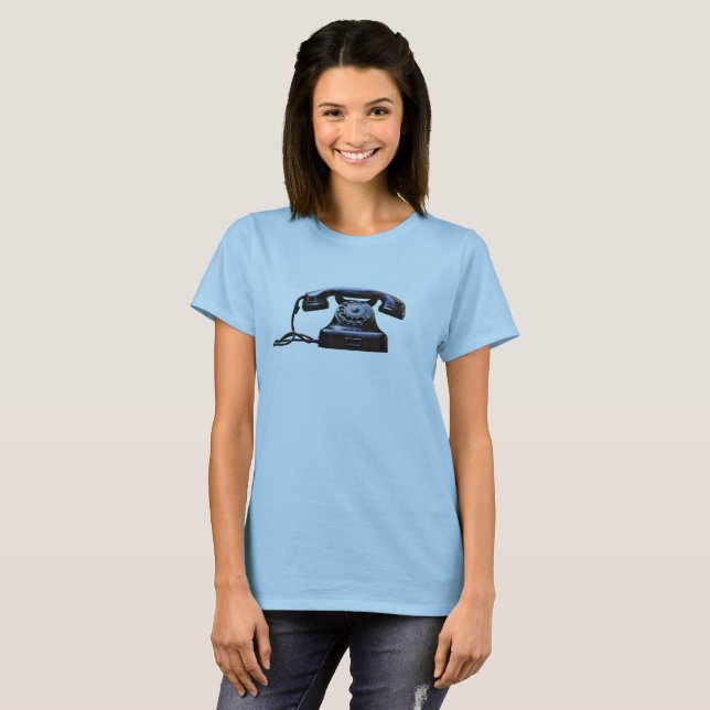 Gammaldags Telefon Tee Shirt (Hel framsida)