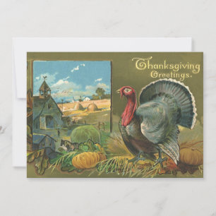 Gammaldags Thanksgiving, kalkon på gården Inbjudningar
