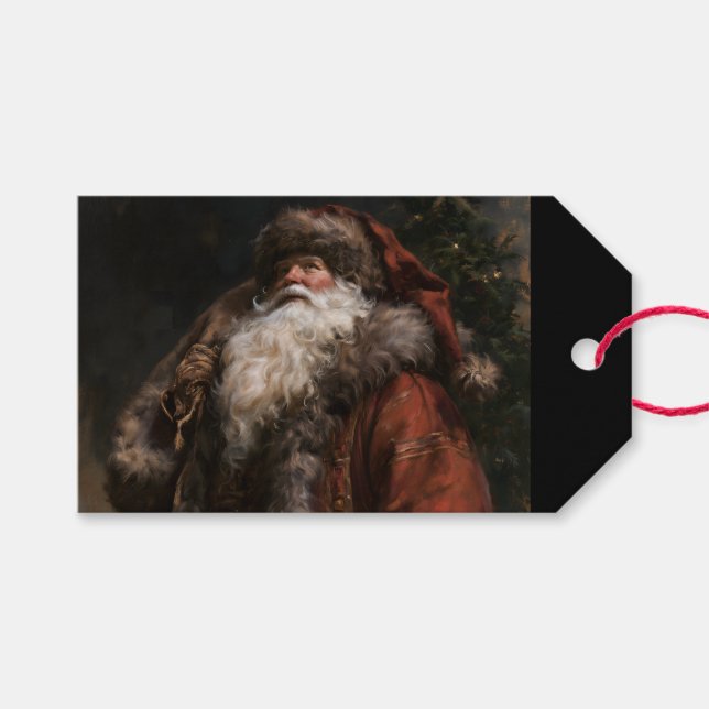 Gammaldags tomte presentetikett (Framsidan (Horisontell))