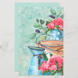 Gammaldags vattenfärg garde decoupage scrapbookpap