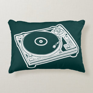 Gammaldags vax (vinyl) grammofon prydnadskudde