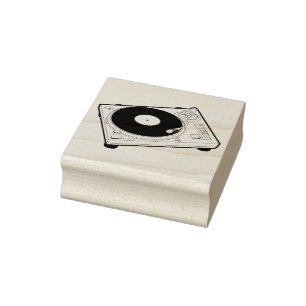 Gammaldags vaxskivspelare (vinyl) stämpel