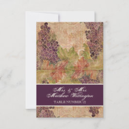 Gammaldags vingårdsbröllop Bordnummer sittplatser Inbjudningar