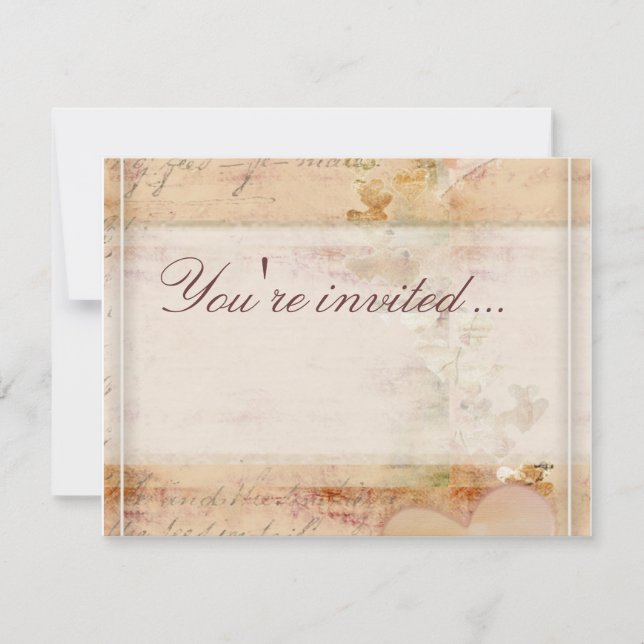 Gammaldags vintage bröllopsdesign inbjudningar (Framsida)