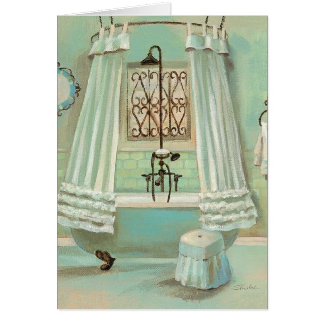 Gammalmodig badrum hälsningskort (Framsidan)