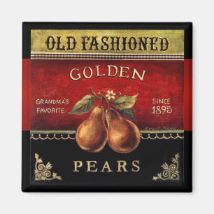 Gammalmodig guld- Pearsvintagemagnet Magnet
