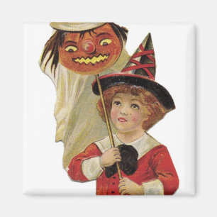 Gammalmodig Halloween flicka Magnet