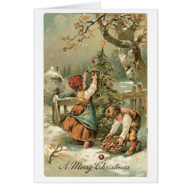 Gammalmodig jul hälsningskort (Framsidan)
